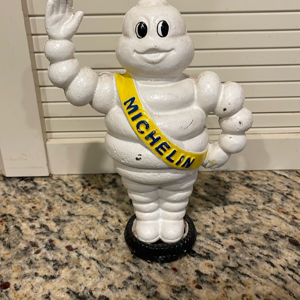 Michelin Man Cast Iron Piggy Bank Solid Metal 4LB Man Cave Tire Racing Collector